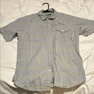 Mountain Hardwear Men's Gray Shirt with Yellow Check Pattern